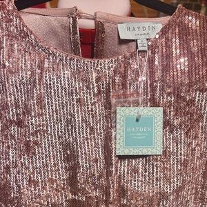 Hayden Sparkling Rose Sequin Top